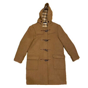 ORIGINAL MONTGOMERY Duffle Coat 38 Womens Medium/Mens Small camel horn buttons